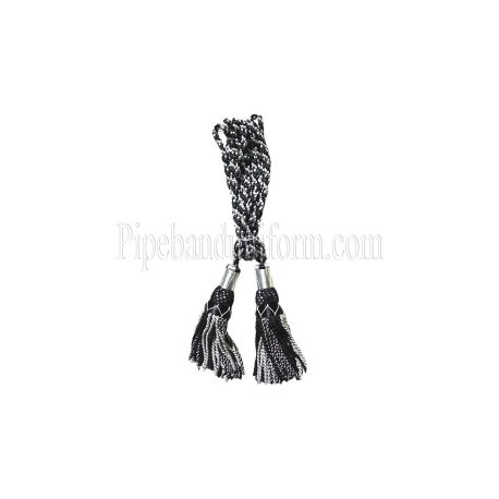 Black and White Pipe Band Highland Bagpipe Drone Silk Cord