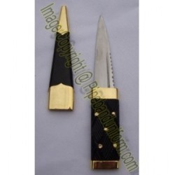 Gold Sterling Clan Engraved Sgian Dubh