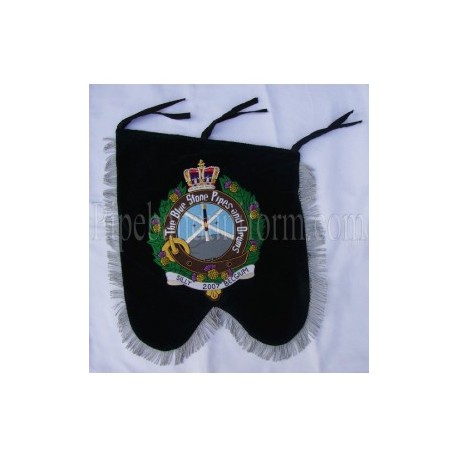 Custom Made Hand Embroidered Black Pipe Band Banner