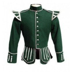 Green Pipe Band Doublet Scottish Jacket