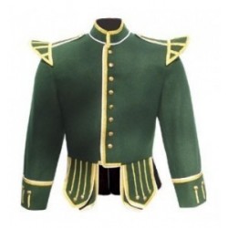Green Pipe Band Doublet Military Jacket