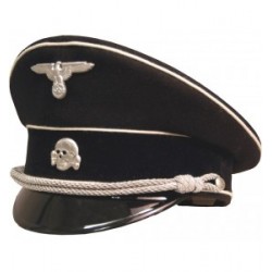 WWll German Allgemeine SS Officers Visor Black Cap
