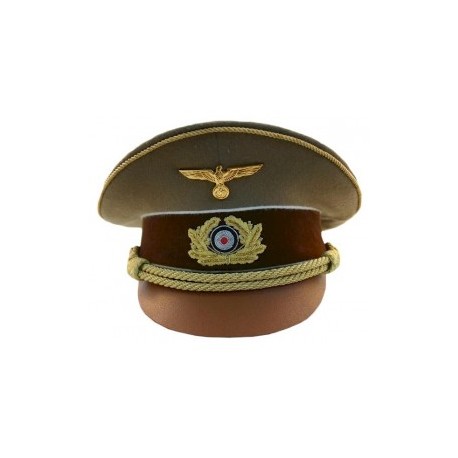 German Adolf Hittler's Visor Cap Tan - Medal Eagle Insignia