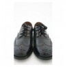 Wide Fitting Black Leather Ghillie Brogue Shoes